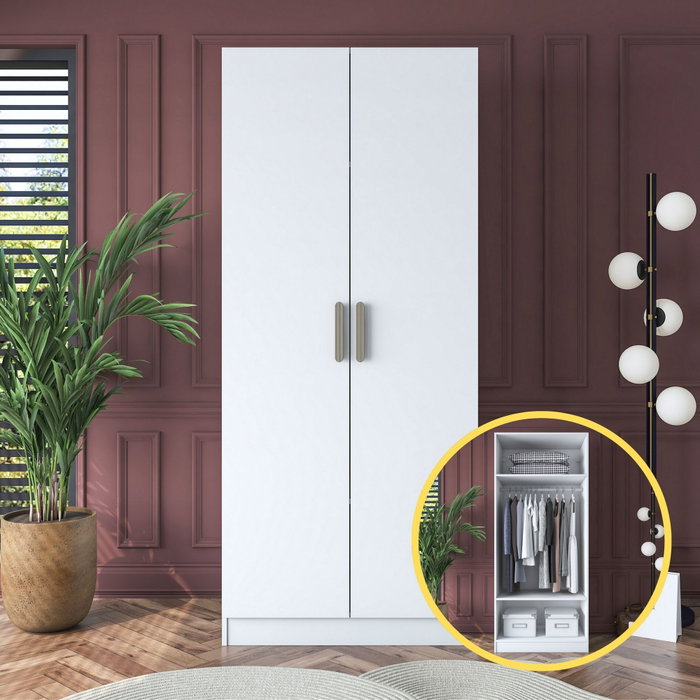 Hanah Home Armario Blanco con Estanterías